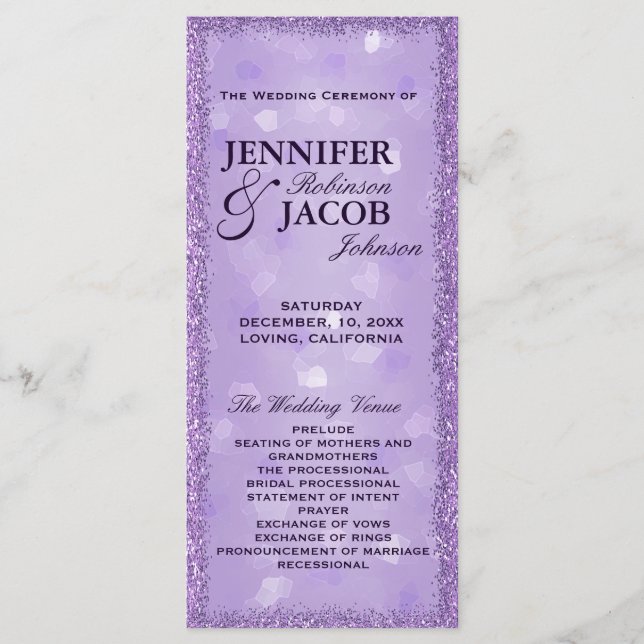 Programme de mariage LavenderLights (Devant)
