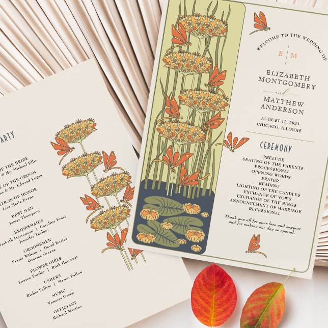 Programme de mariage libellules Art nouveau (Créateur téléchargé)