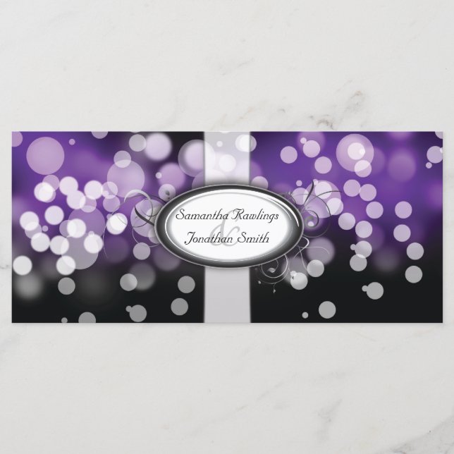 Programme de mariage - Lumières brillantes violet  (Devant)
