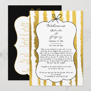 Programme de mariage manuscrit avec rayures fantai