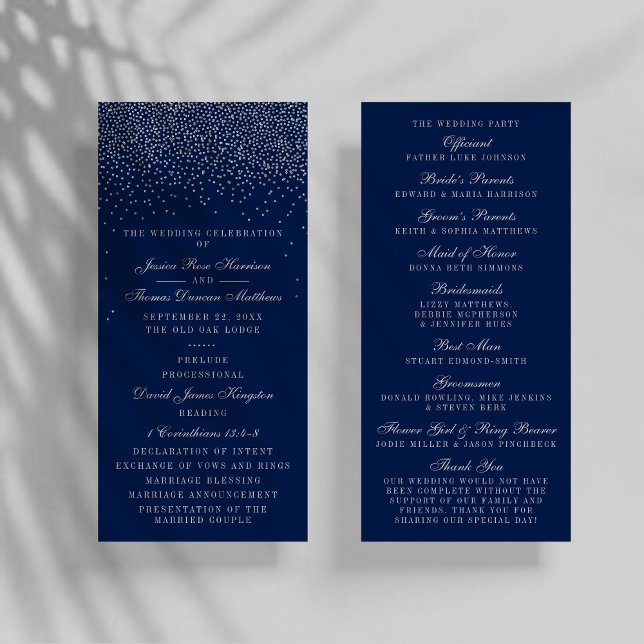 Programme de mariage Marine Blue & Glam Silver Con (Créateur téléchargé)
