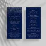 Programme de mariage Marine Blue & Glam Silver Con<br><div class="desc">La collection de confettis mariages bleu marine et argent glam est parfaite pour tout couple qui planifie une célébration mariage romantique. Le design se compose d'un arrière - plan bleu marine chic avec confetti argent glam qui est vraiment étonnant et parfait pour tout événement spécial. Le libellé incorpore la même...</div>