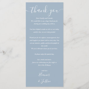 Programme de mariage Merci Dusty Blue Place Card