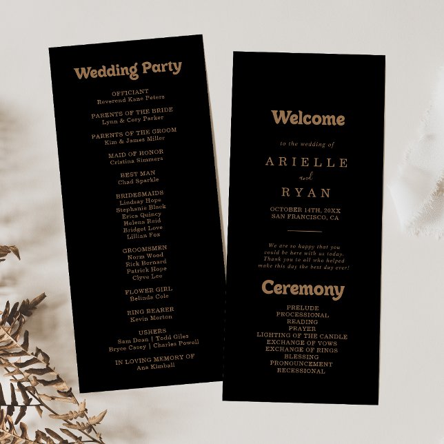 Programme de mariage minimal classique Or noir (Créateur téléchargé)
