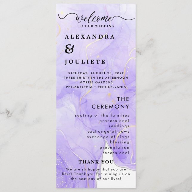 Programme De Mariage Minimal Moderne Ordre Des Évé (Devant)