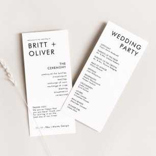 Programme De Mariage Minimal Moderne Ordre Des Évé