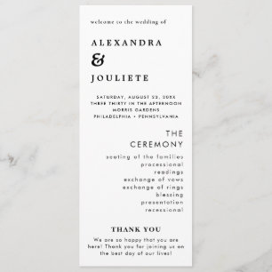 Programme De Mariage Minimal Moderne Ordre Des Évé