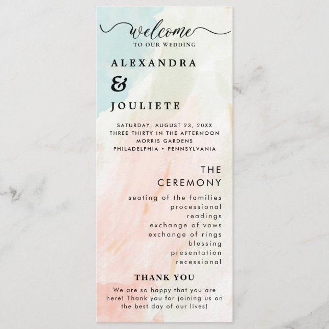 Programme De Mariage Minimal Moderne Ordre Des Évé (Devant)