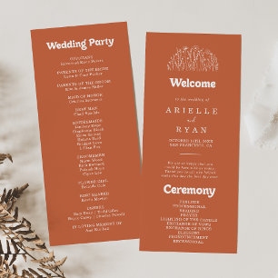 Programme de mariage minimaliste aux fleurs sauvag