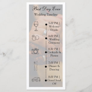 Programme de mariage minimaliste avec photo et cal