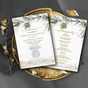 Programme de mariage minimaliste avec verdure