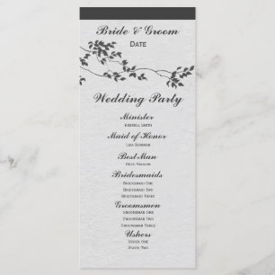 Programme de mariage minimaliste des oiseaux noirs