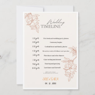 Programme de mariage minimaliste élégant beige et 