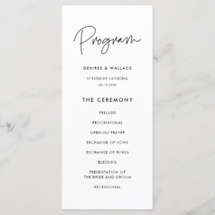 Programme de mariage minimaliste moderne