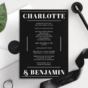 Programme de mariage minimaliste moderne blanc noi