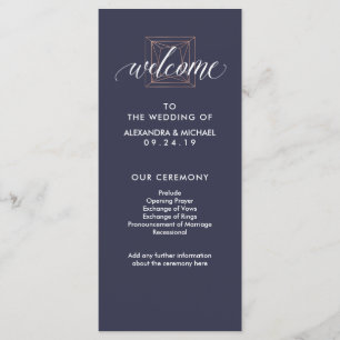 Programme de mariage minimaliste moderne géométriq