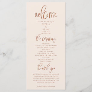 Programme de mariage minimaliste moderne rose vif