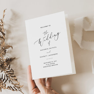Programme de mariage minimaliste plié carte ANYA