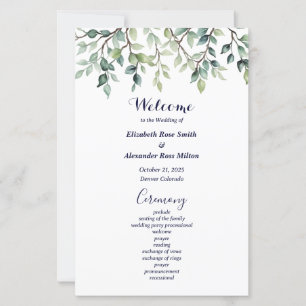 Programme de mariage minimaliste simple et joli av