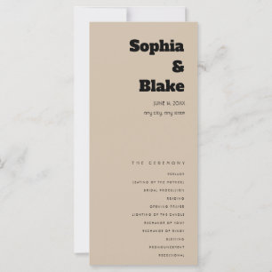 Programme de Mariage Minimaliste Sombre Vanille Si