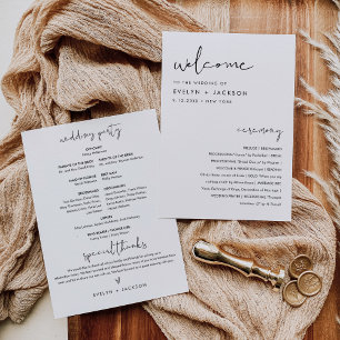 Programme de mariage minimaliste STELLA Carte 5x7