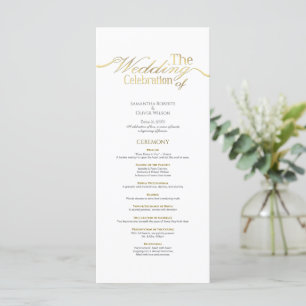 Programme de mariage minimaliste textuel