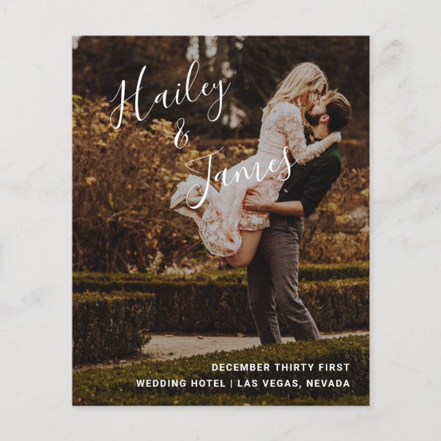 Programme de mariage moderne et élégant avec photo (Devant)