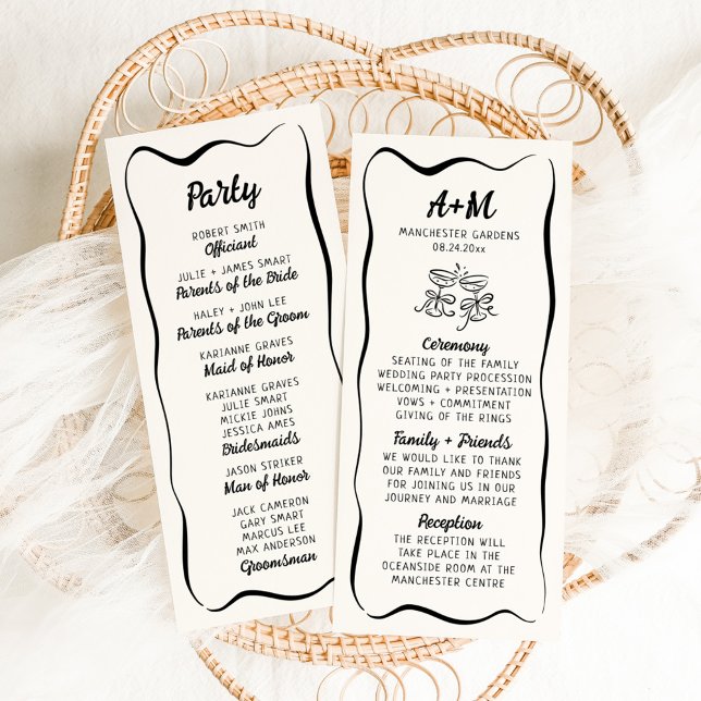Programme de mariage moderne et fantaisiste dessin (Créateur téléchargé)
