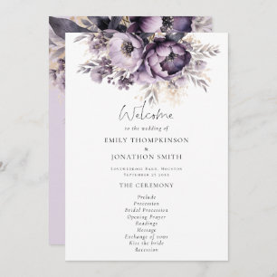Programme de mariage moderne Lilac Purple Florals