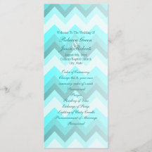 programme de mariage moderne ombre turquoise chevr