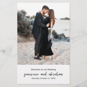 Programme de mariage moderne photo noir et blanc p