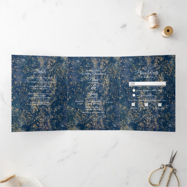 Programme de mariage moderne trifolié avec éclabou (Intérieur)