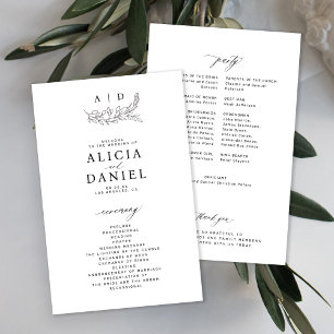 Programme de mariage monochrome budget avec monogr