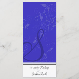 Programme de mariage - Monogram Royal Blue Floral