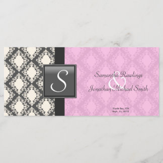 Programme de mariage - Monogramme de Damas blanc r