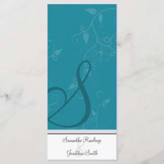 Programme de mariage - Monogramme Turquoise Floral