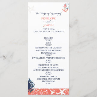 Programme de mariage nautique Coral et Marine