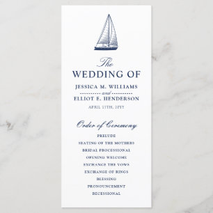 Programme de mariage nautique minimal Voilier