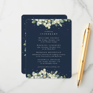 Programme de mariage Navy Snowberry + Eucalyptus