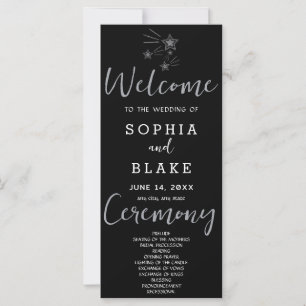 Programme de mariage noir avec étoiles filantes ar