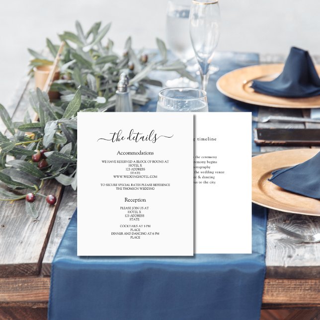 Programme de mariage noir blanc détails minimalist (Créateur téléchargé)