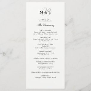 Programme de mariage noir et blanc