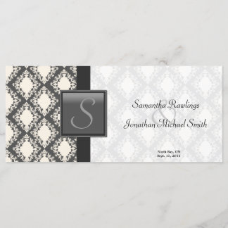 Programme de mariage - Noir et Blanc Damas Monogra