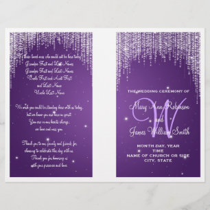 Programme de mariage Nuit Éblouissant Violet