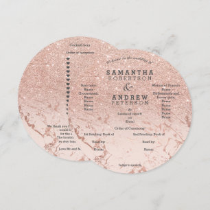 Programme de mariage ombré en marbre doré rose pai
