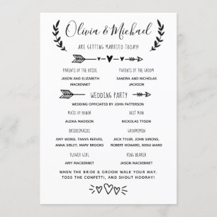 Programme de mariage Ordre des événements