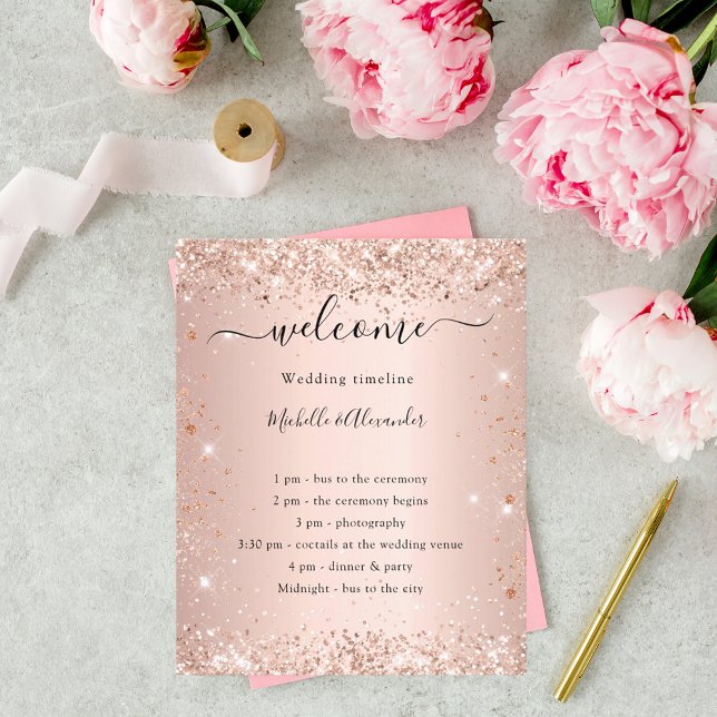 Programme de mariage pailleté rose gold pas cher (Créateur téléchargé)