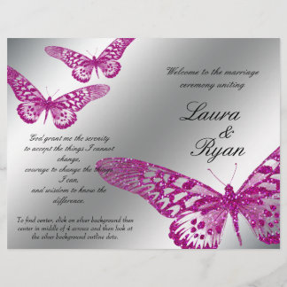 Programme de mariage papillon Parties scintillant 
