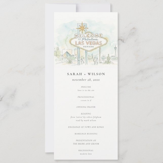 Programme de mariage paysage de Las Vegas Nevada (Devant)