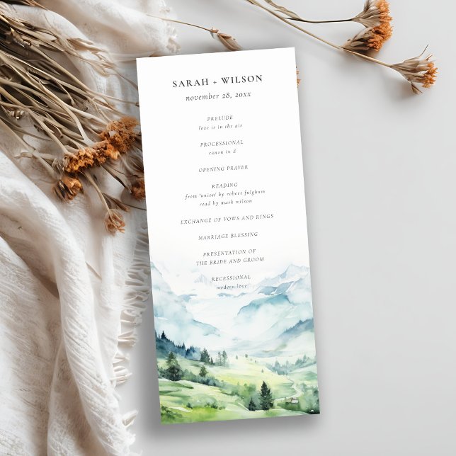 Programme de mariage paysager de la montagne de ne (Créateur téléchargé)